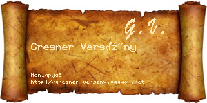 Gresner Versény névjegykártya
